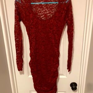 Red lace dress